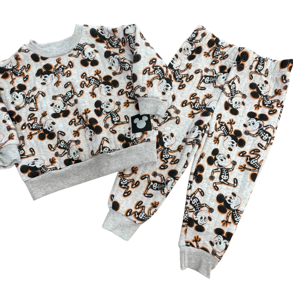 Disney Mickey‎ Mouse Skeleton Halloween Outfit Set Kids 24M